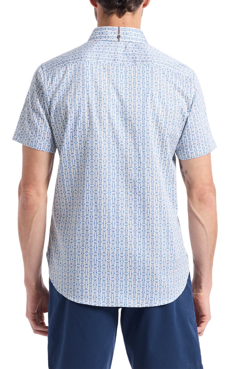 Robert Graham Napier Short Sleeve Stretch Cotton Button-Up Shirt, Alternate, color, Blue Multi