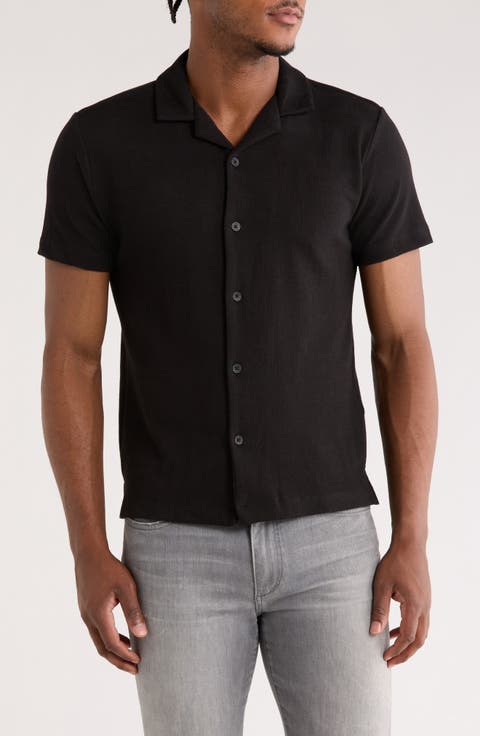 Cotton Blend Camp Shirt