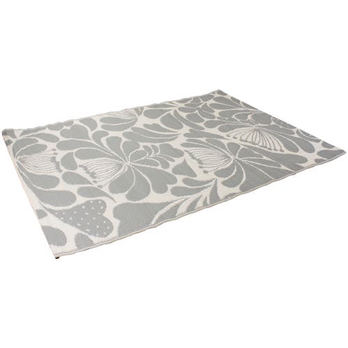 Northlight 4x6ft Floral Rectangular Outdoor Area Rug In Gray