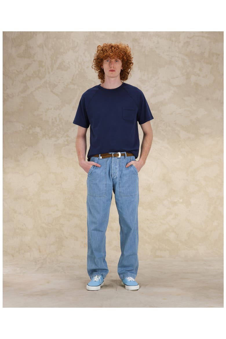 Bleach Wash Denim Pants, Alternate, color, PALE BLUE