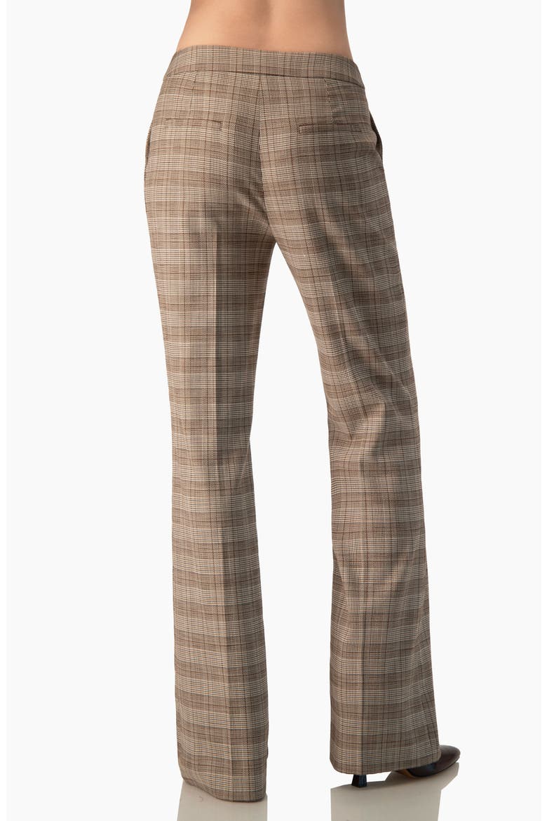 Houndstooth Check Mid-rise Bootcut Trousers, Alternate, color, Brown
