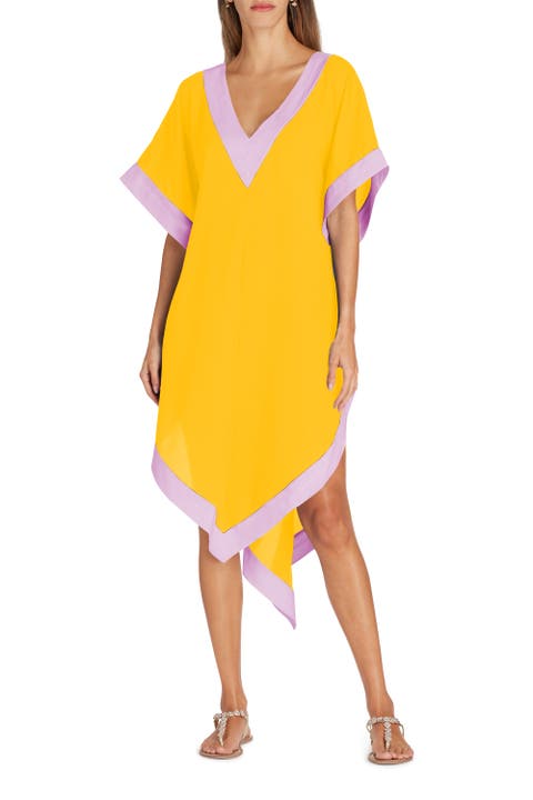 Aria High-Low Crepe de Chine Cover-up Dress