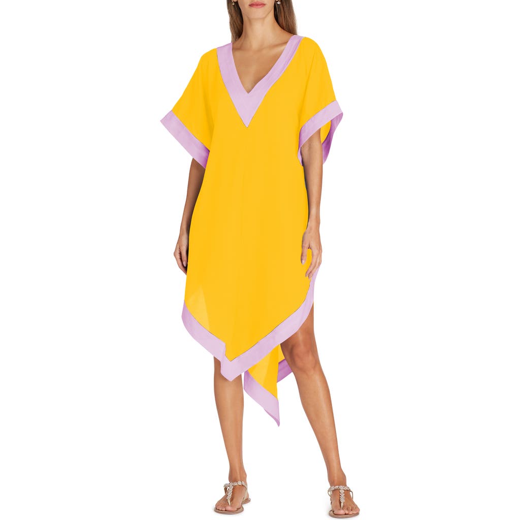 VALIMARE Aria High-Low Crepe de Chine Cover-up Dress in Yellow  product
