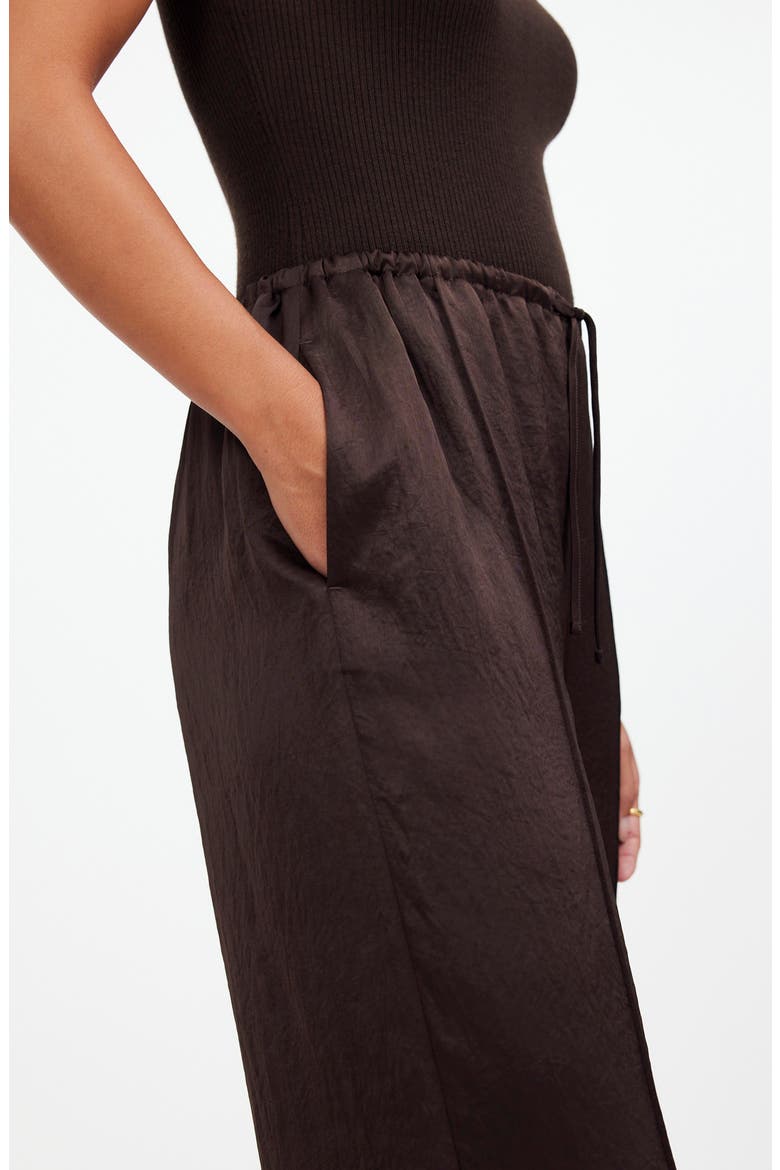 Pintuck Slim Pull-On Pants, Alternate, color, DARK CAROB