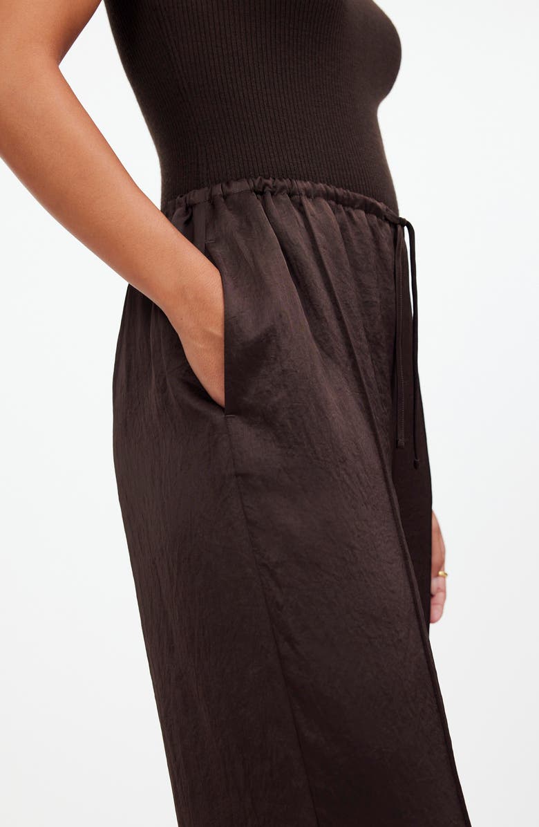 Madewell Pintuck Slim Pull-On Pants, Alternate, color, Dark Carob