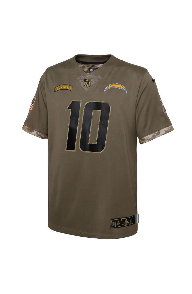 Nike Youth Nike Justin Herbert Olive Los Angeles Chargers 2022 Salute To Service Player Limited Jersey, Alternate, color, 