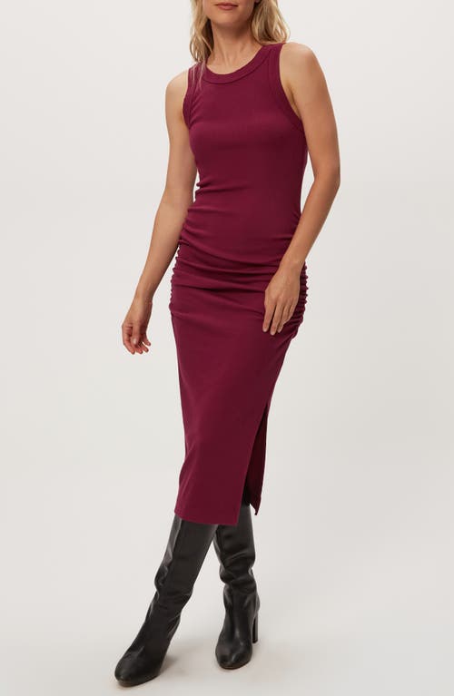 Michael Stars Wren Side Slit Sleeveless Body-con Midi Dress In Red