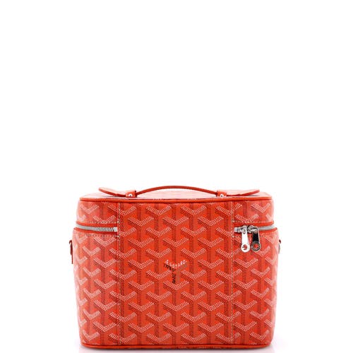 Pre-owned Goyard Goyard Muse Vanity Case Coated Canvas In Orange