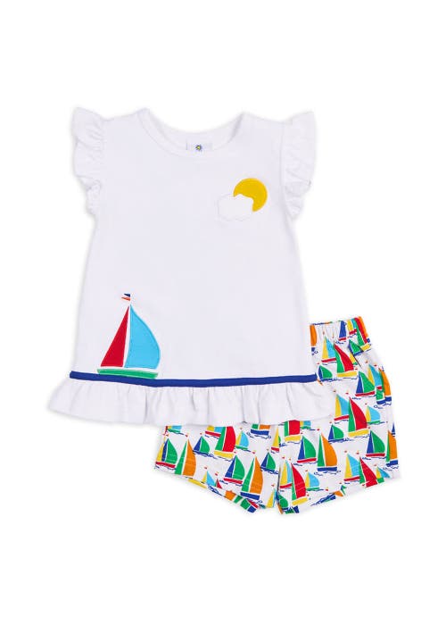 Florence Eiseman Sailboat Top With Shorts In White