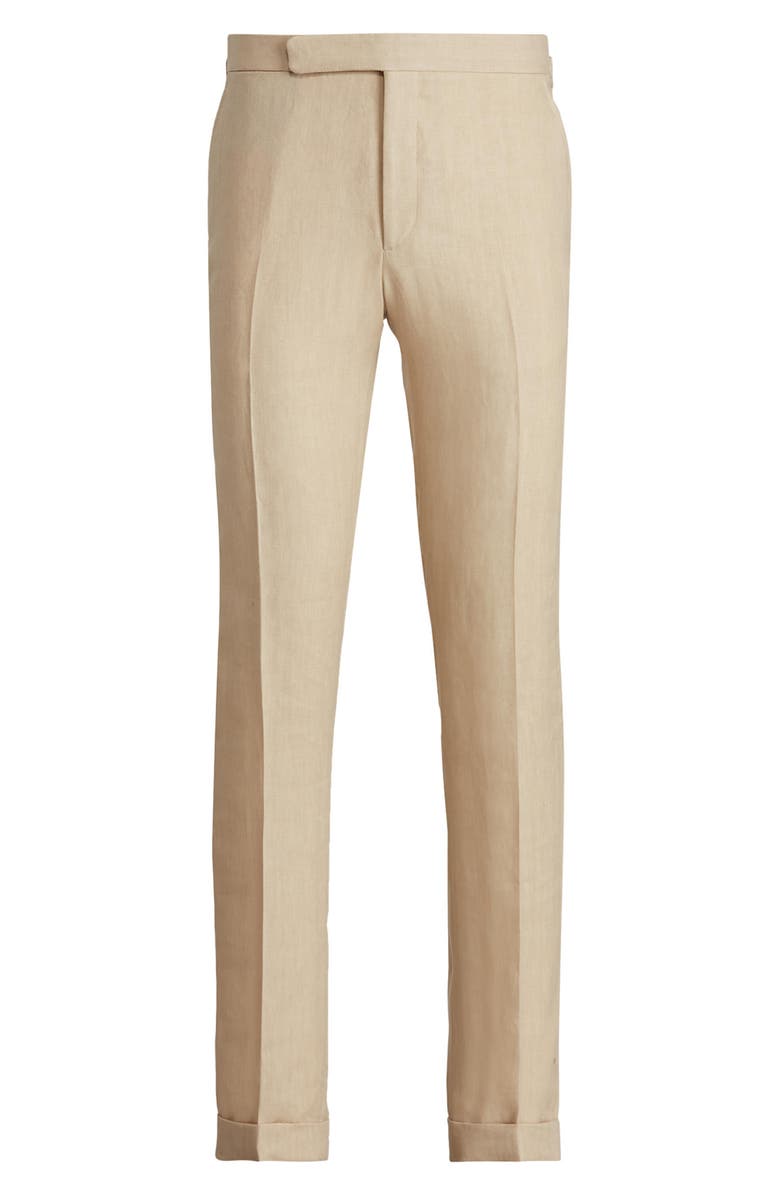 Ralph Lauren Purple Label Straight Leg Linen Trousers, Alternate, color, 