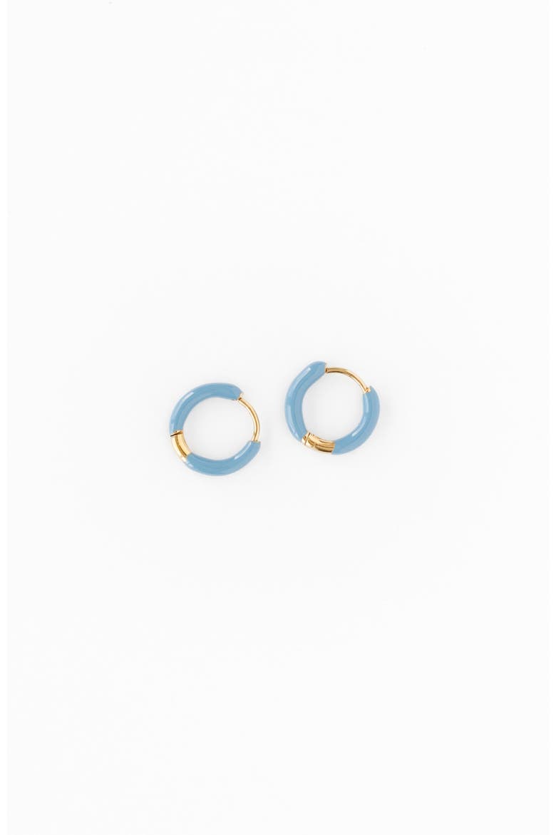 Enamel Hoop Earrings, Alternate, color, Blue