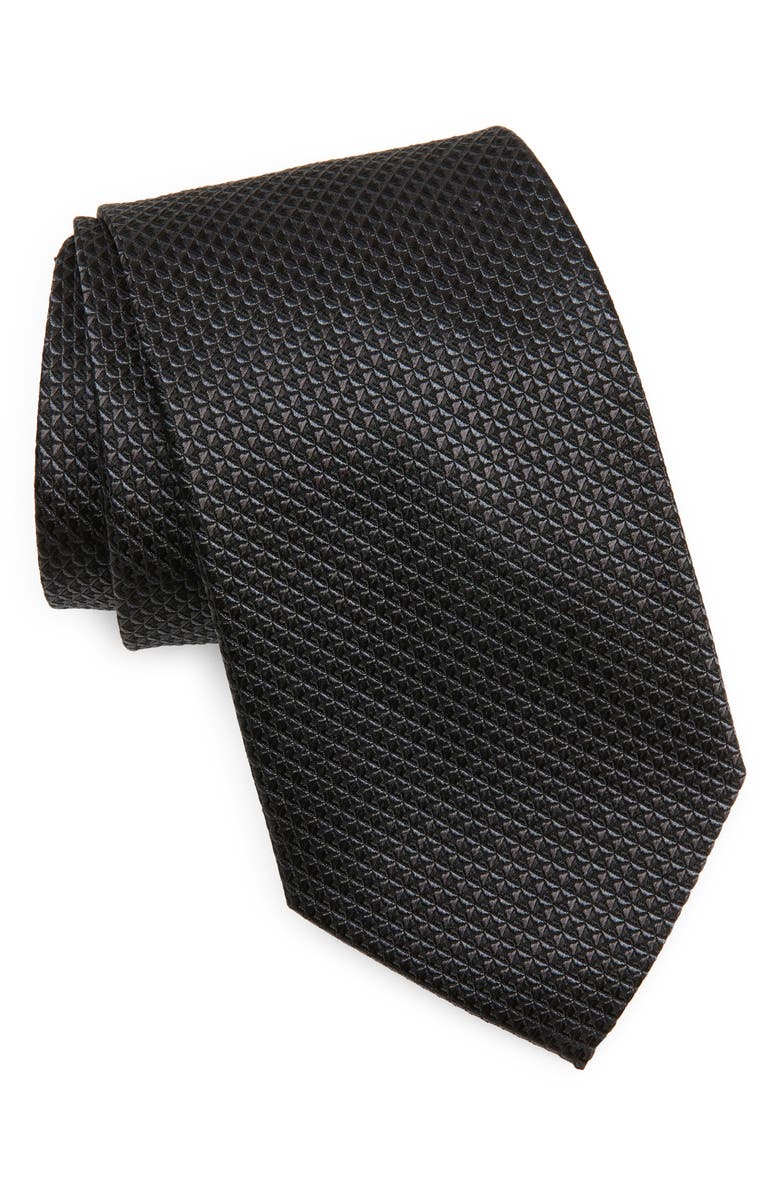 Nordstrom Silk X-Long Tie, Main, color, Black