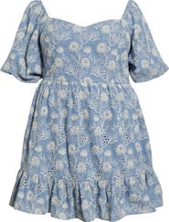 SUGARLIPS Evy Moonflower Cotton Eyelet Minidress
