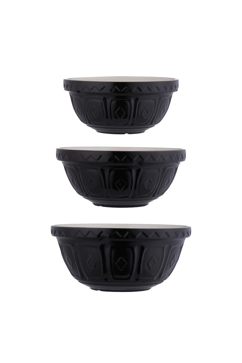 Color Mix 3 Piece Mixing Bowl Set, Main, color, Black
