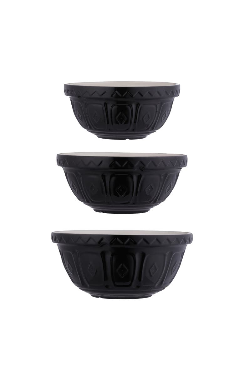 MASON CASH Color Mix 3 Piece Mixing Bowl Set, Main, color, Black