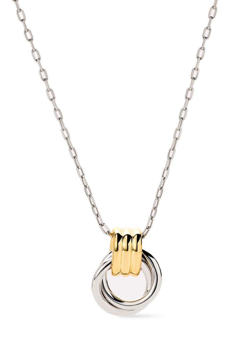 Palmer Mixed Metal Pendant Necklace, Main, color, GOLD/SILVER