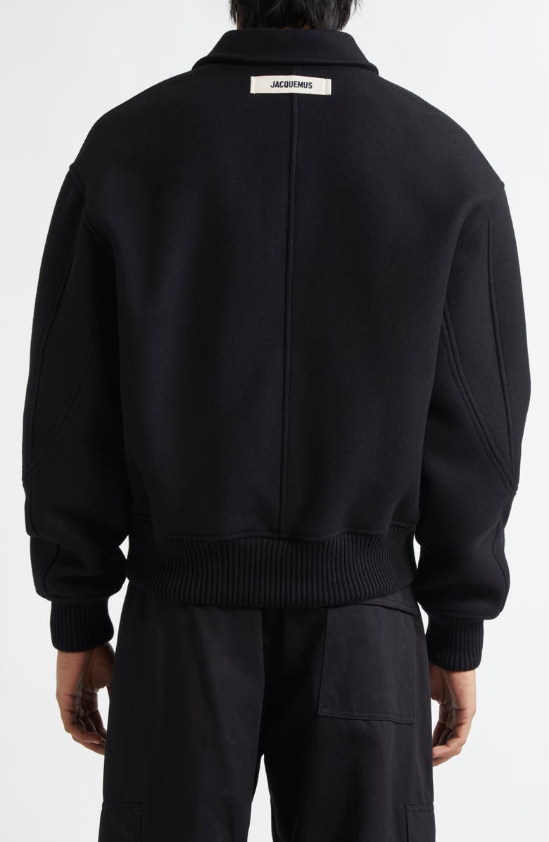 Jacquemus Le Feltro Bomber Jacket, Alternate, color, Black