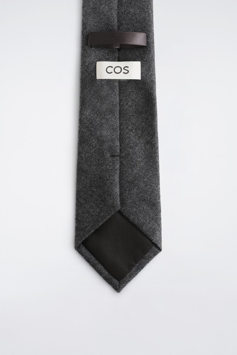 Wool-flannel Tie, Alternate, color, DARK-GRAY MÉLANGE