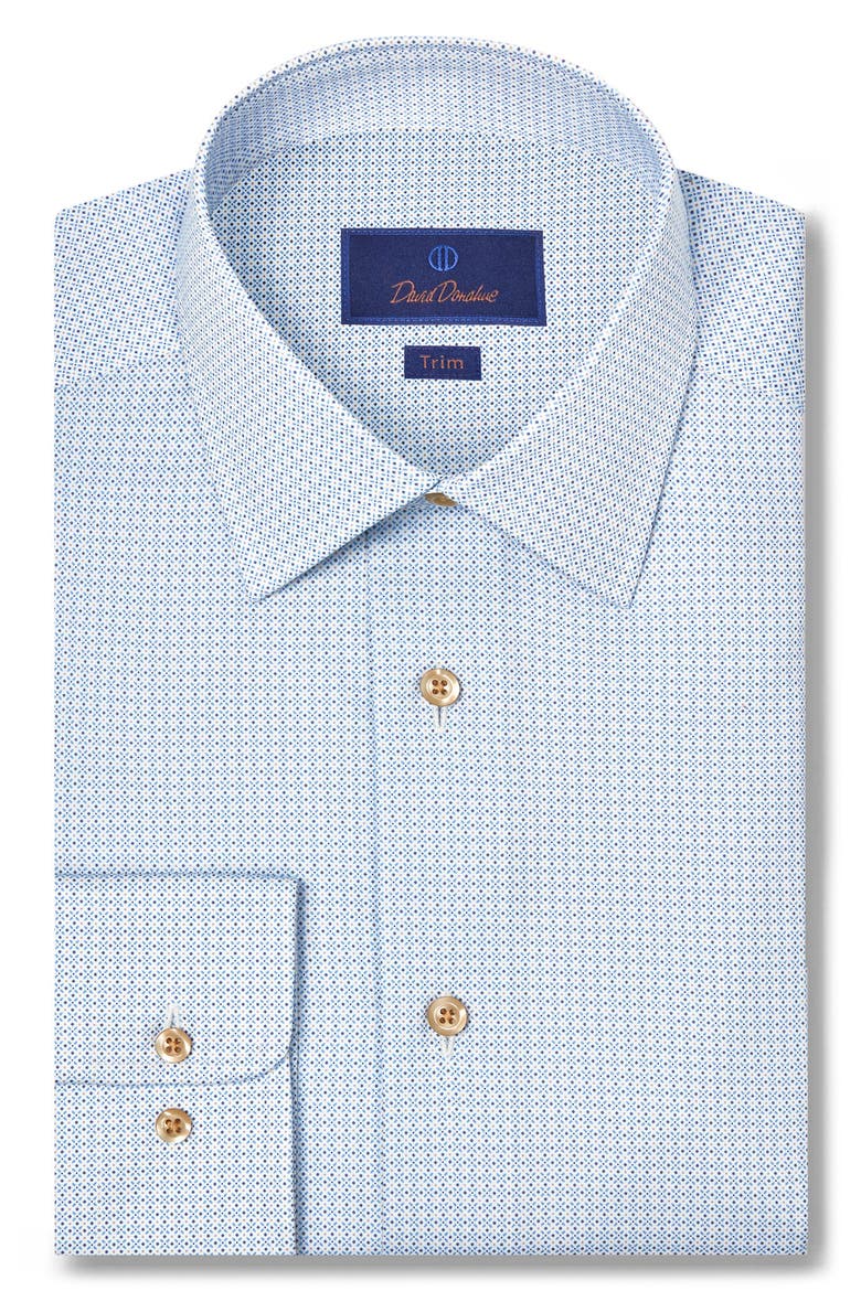 Trim Fit Geometric Cotton Dress Shirt, Main, color, SKY/MULTI