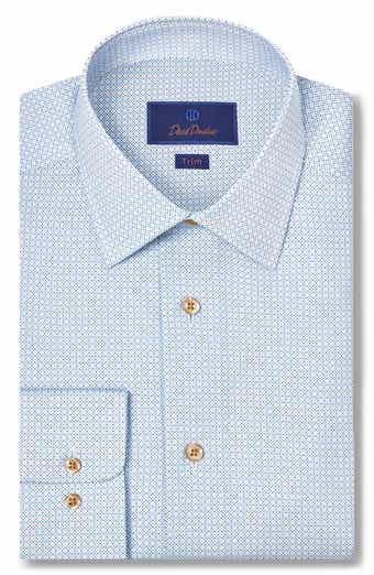 Trim Fit Geometric Cotton Dress Shirt