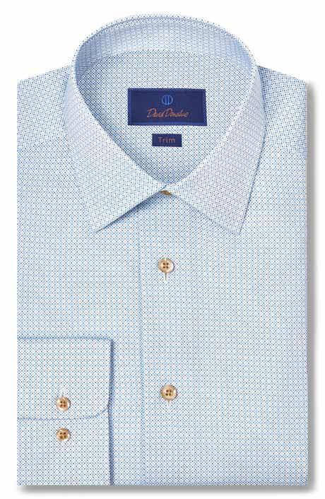 Trim Fit Geometric Cotton Dress Shirt