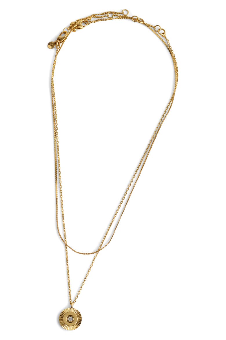 Set of 2 Coin Pendant Necklaces, Main, color, ANTIQUE GOLD