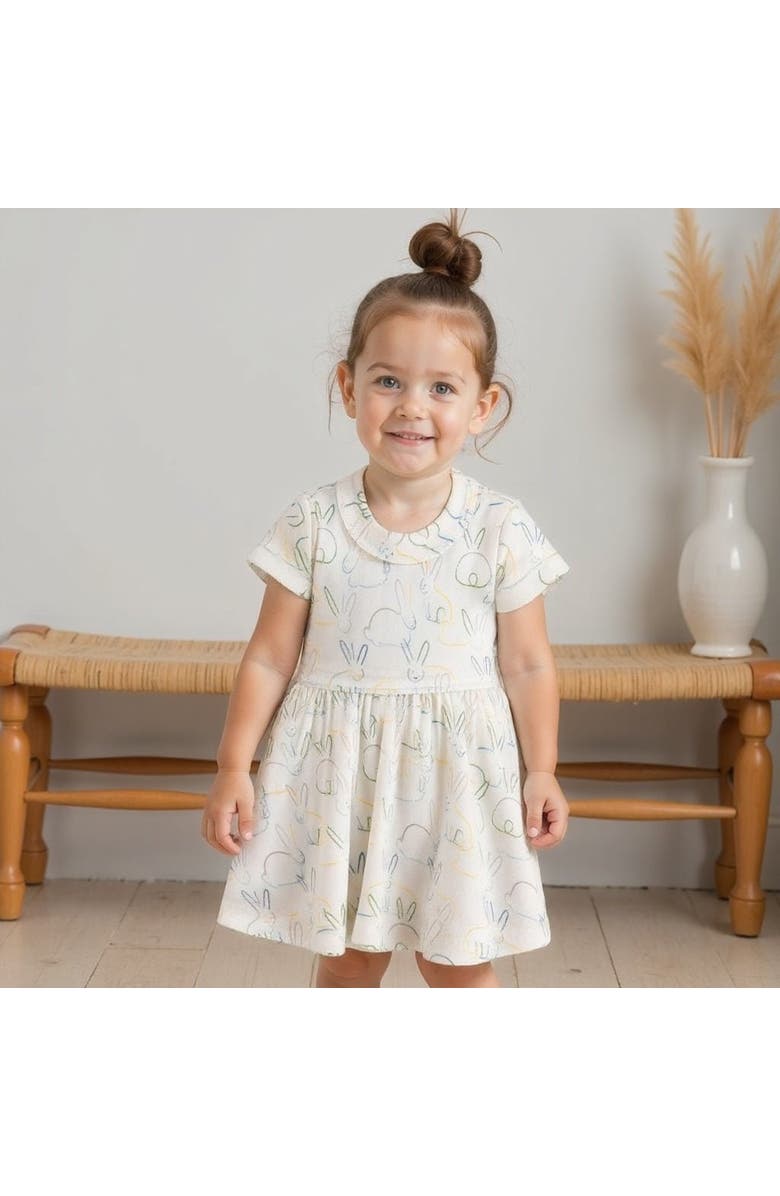 Finn + Emma Organic Twirl Dress I Bunnies for Baby or Toddler, Alternate, color, Off White
