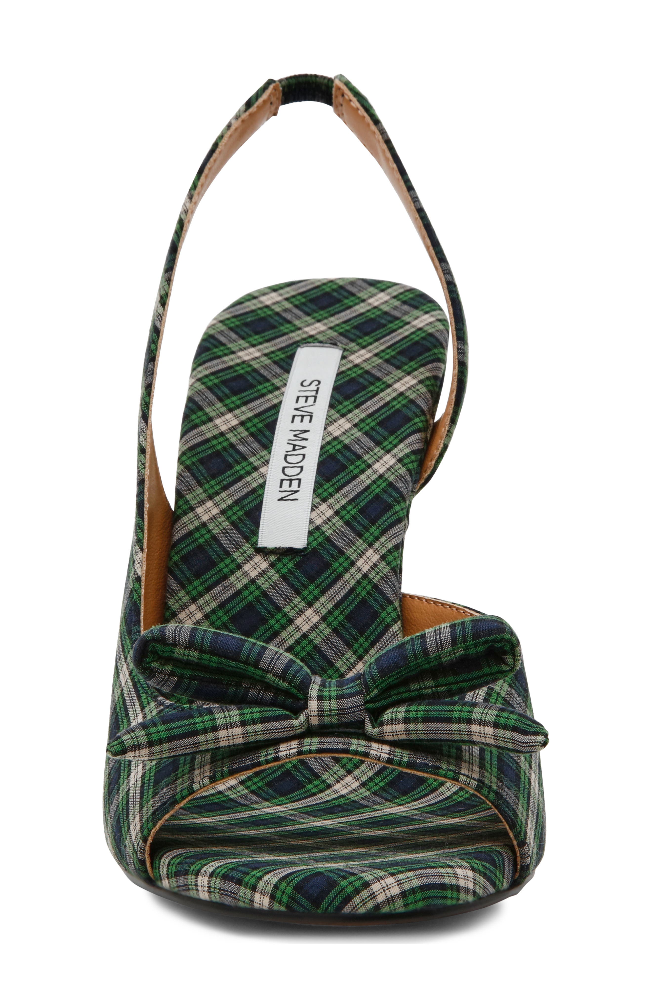 Flounce Slingback Sandal, Alternate, color, GREEN PLAID