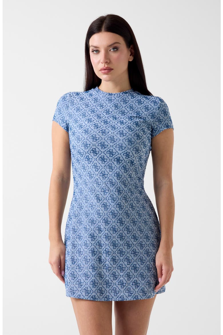 4G Monogram Jacquard Minidress, Alternate, color, NAVY