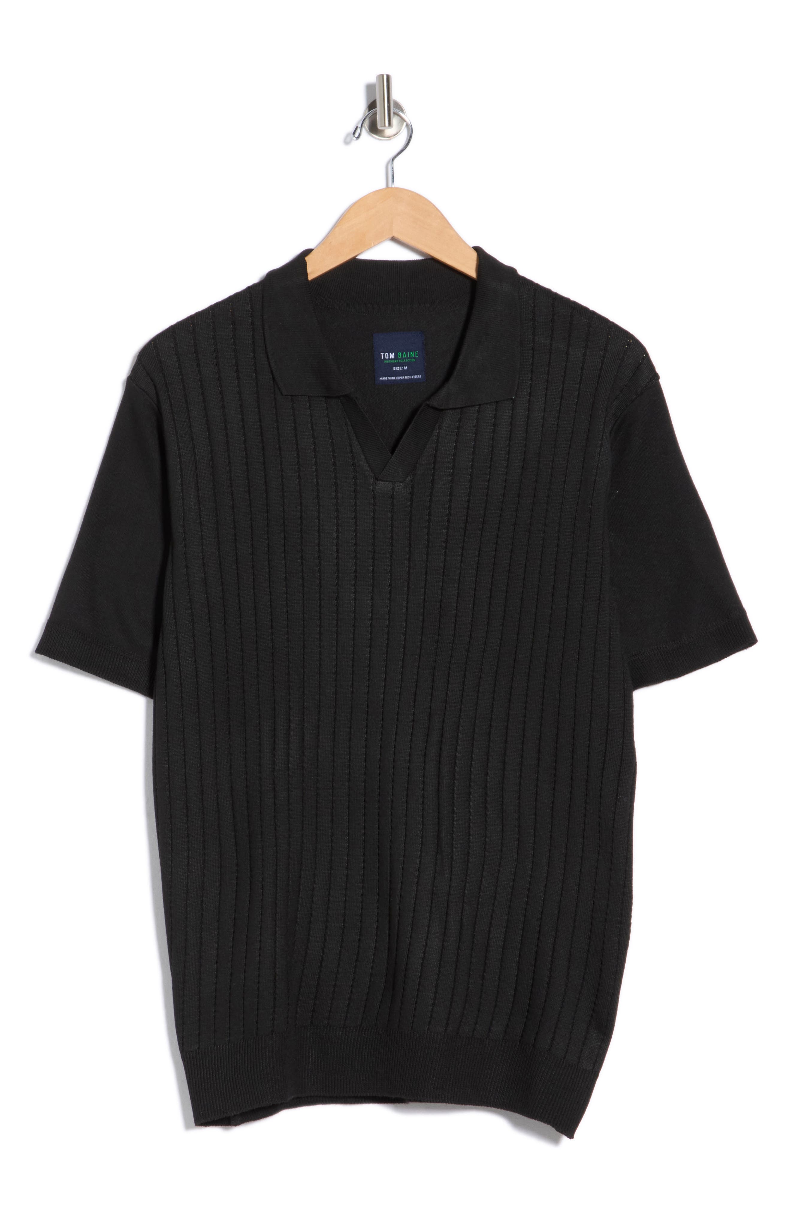 TOM BAINE Johnny Collar Knit Polo Sweater