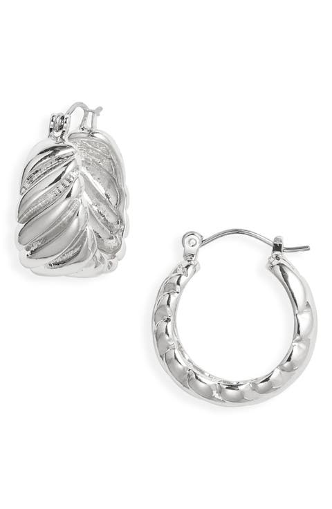 Fluted Tapered Hoop Earrings