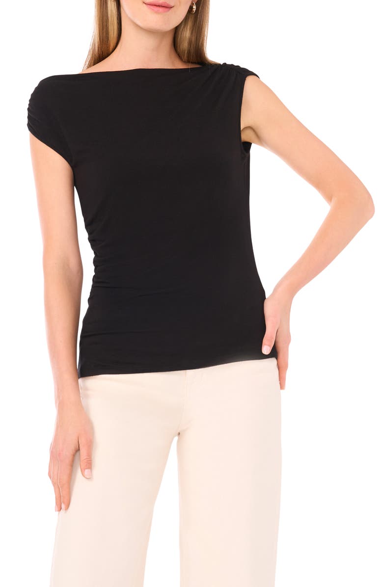 Halogen<sup>®</sup> Cowl Neck Sleeveless Top, Main, color, Rich Black