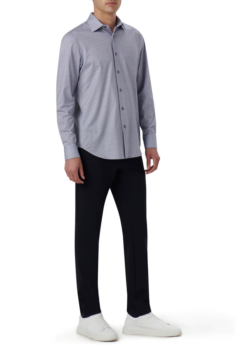 James OoohCotton® Geometric Floral Button-Up Shirt, Alternate, color, NAVY