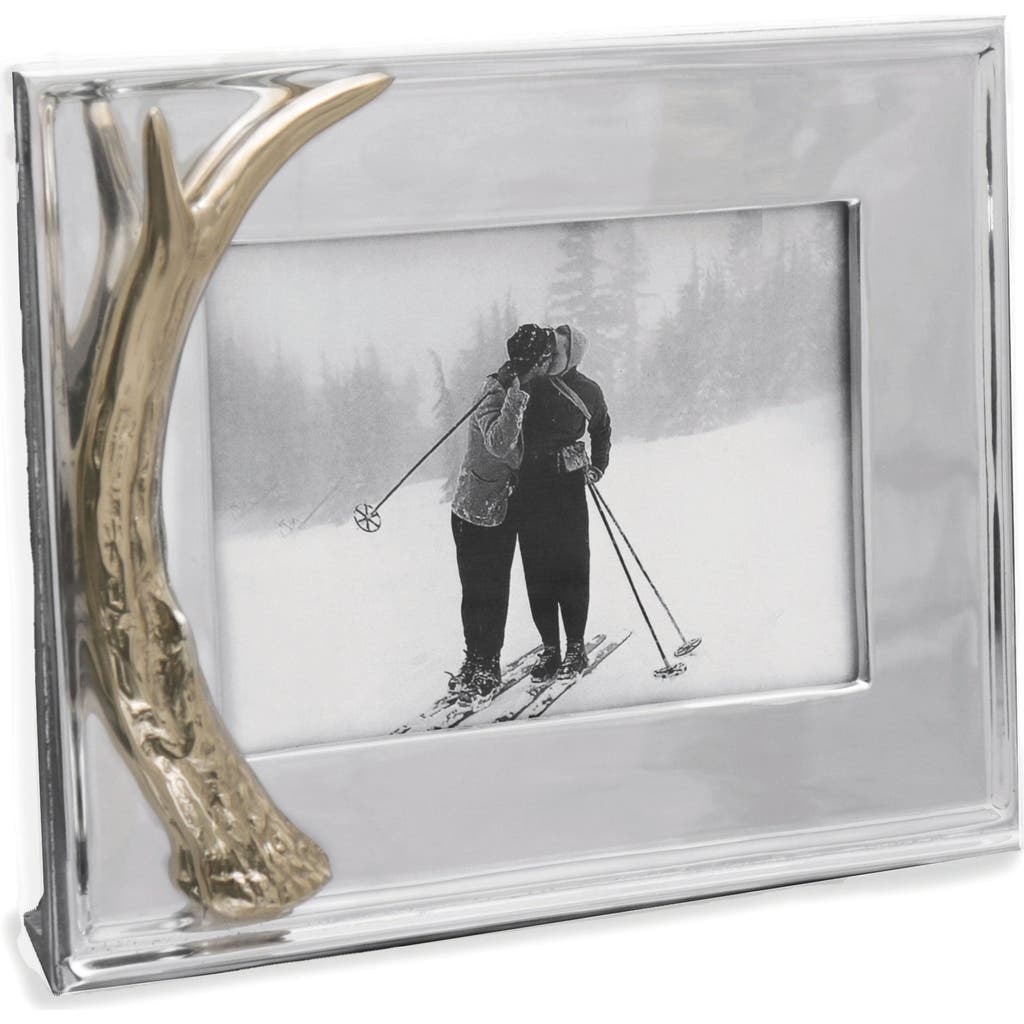Beatriz Ball Collection Frame Antler 5 X 7 Horizontal With Gold Antler In Silver