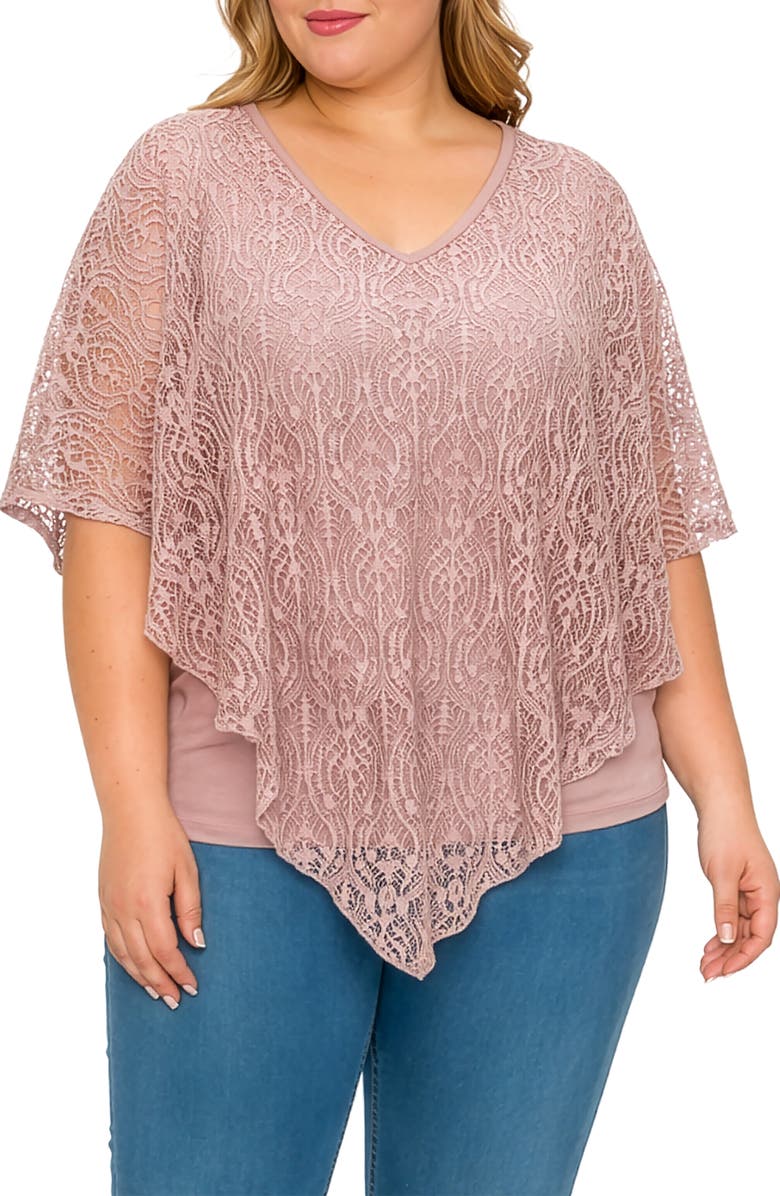 Standards 
Practices Sequin Poncho Top, Alternate, color, Mauve