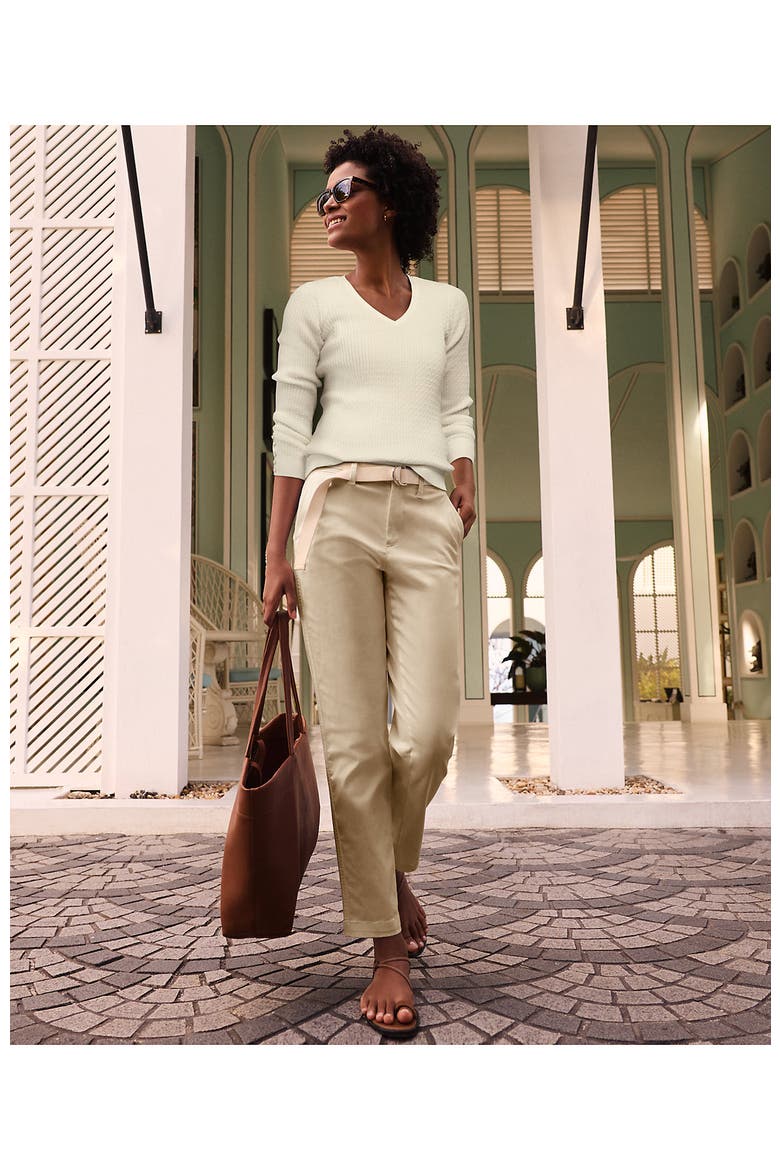 Mid Rise Classic Straight Leg Chino Ankle Pants, Alternate, color, Desert Tan
