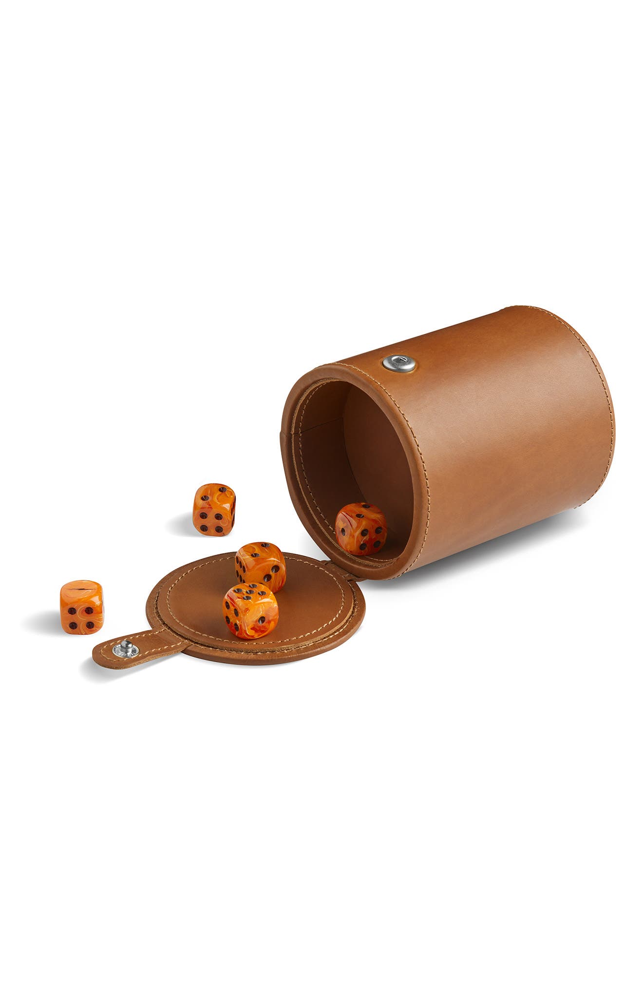 GWHOLE Leather Dice Cup Set With Storage Compartment Felt