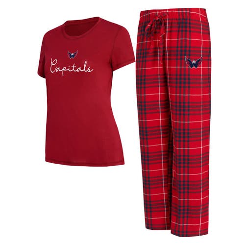 Concepts Sport Washington Capitals Vector T-shirt & Pants Sleep Set In Red