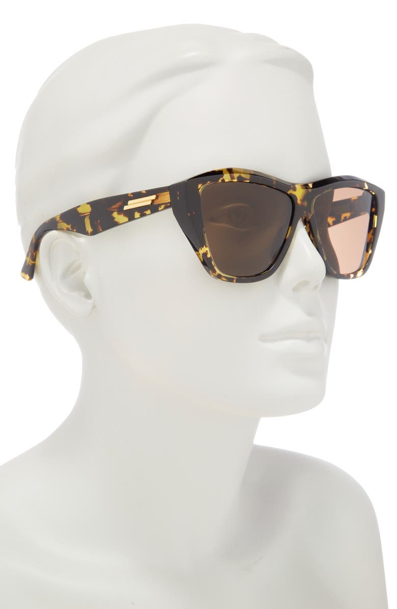 Bottega Veneta 58mm Square Sunglasses, Alternate, color, Havana Havana Brown