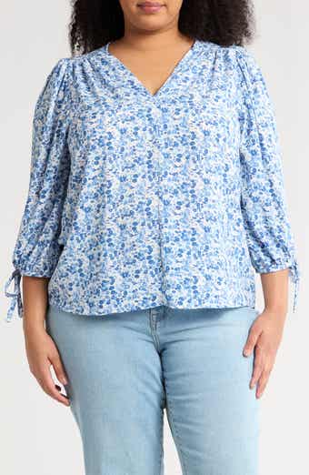 Ditsy Balloon Sleeve Top