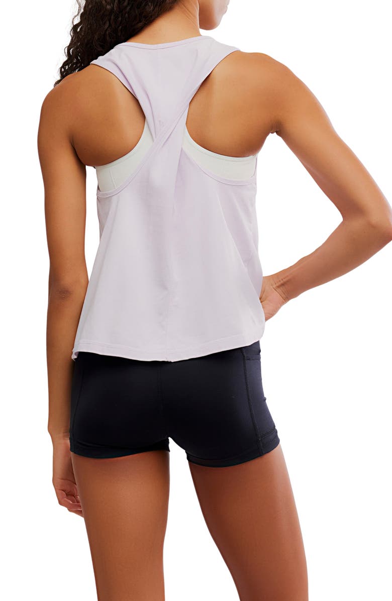 Free People FP Movement Hot Shot Twist Back Tank, Alternate, color, Rose Wash