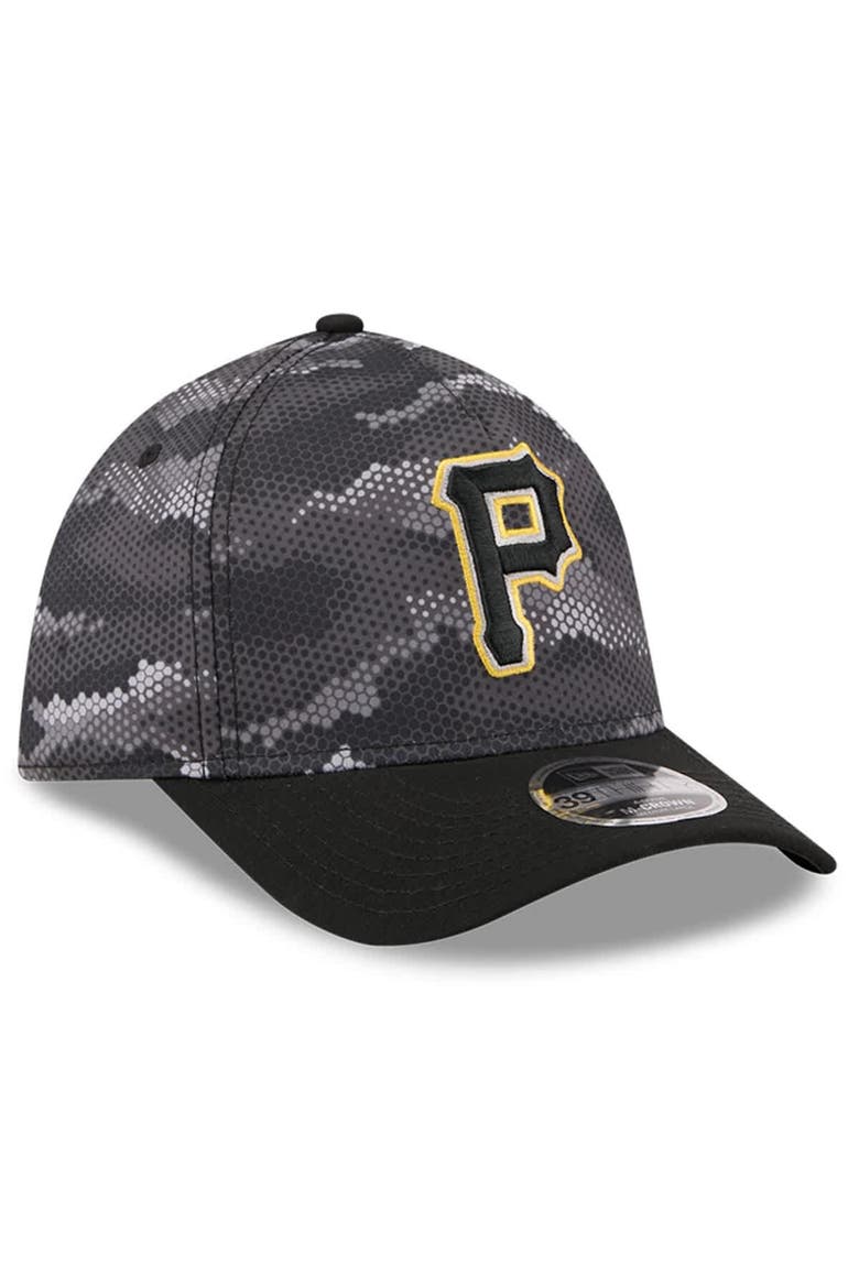 Men's New Era Black Pittsburgh Pirates Camo 39THIRTY A-Frame Flex Hat, Alternate, color, Black