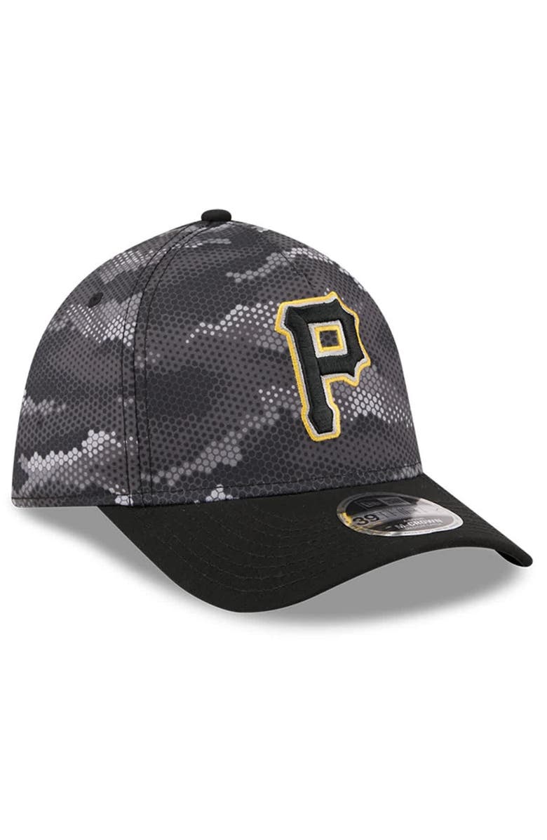 New Era Men's New Era Black Pittsburgh Pirates Camo 39THIRTY A-Frame Flex Hat, Alternate, color, Black