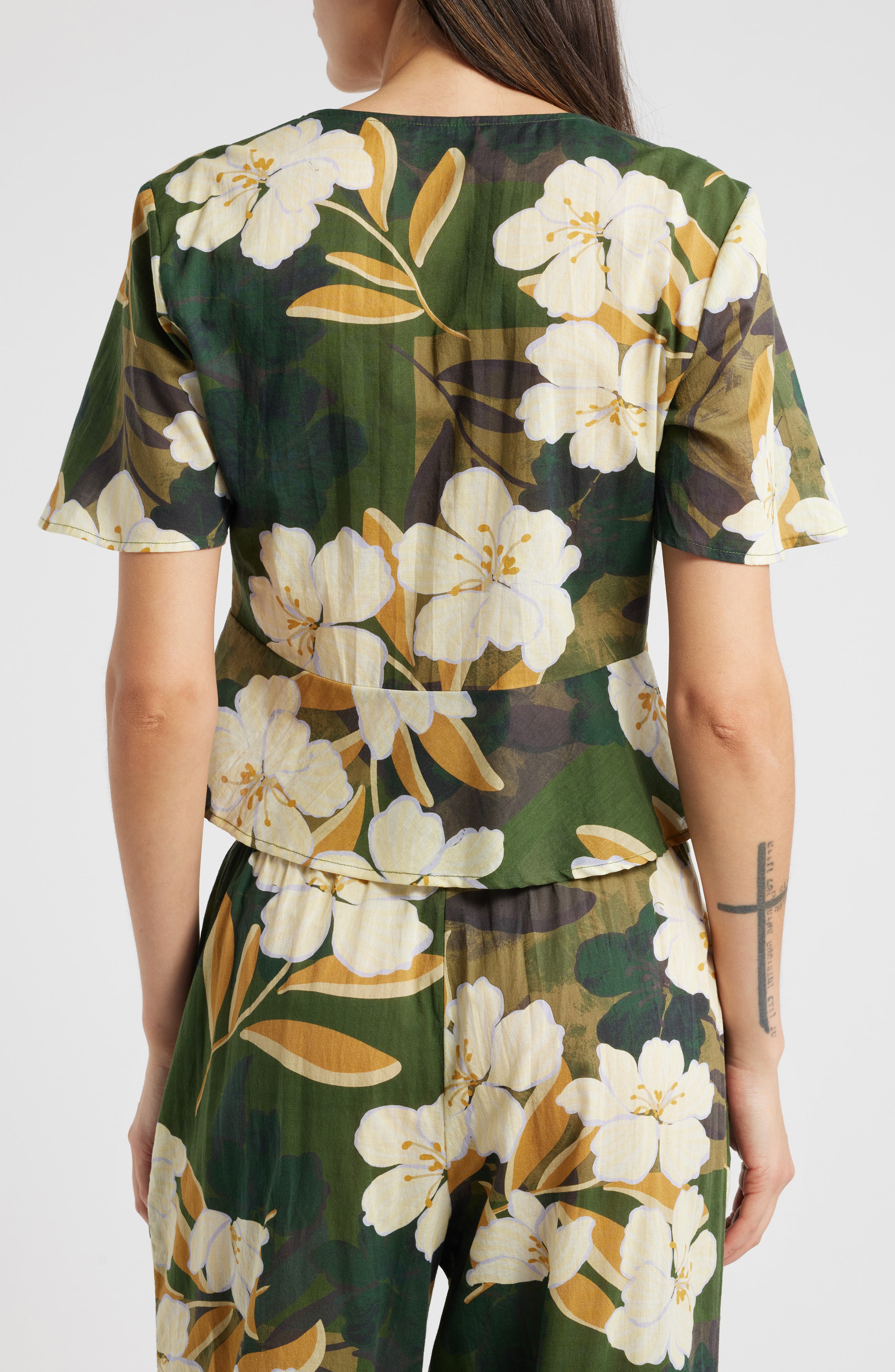 Tia Floral Tie Front Cotton Top - image 2