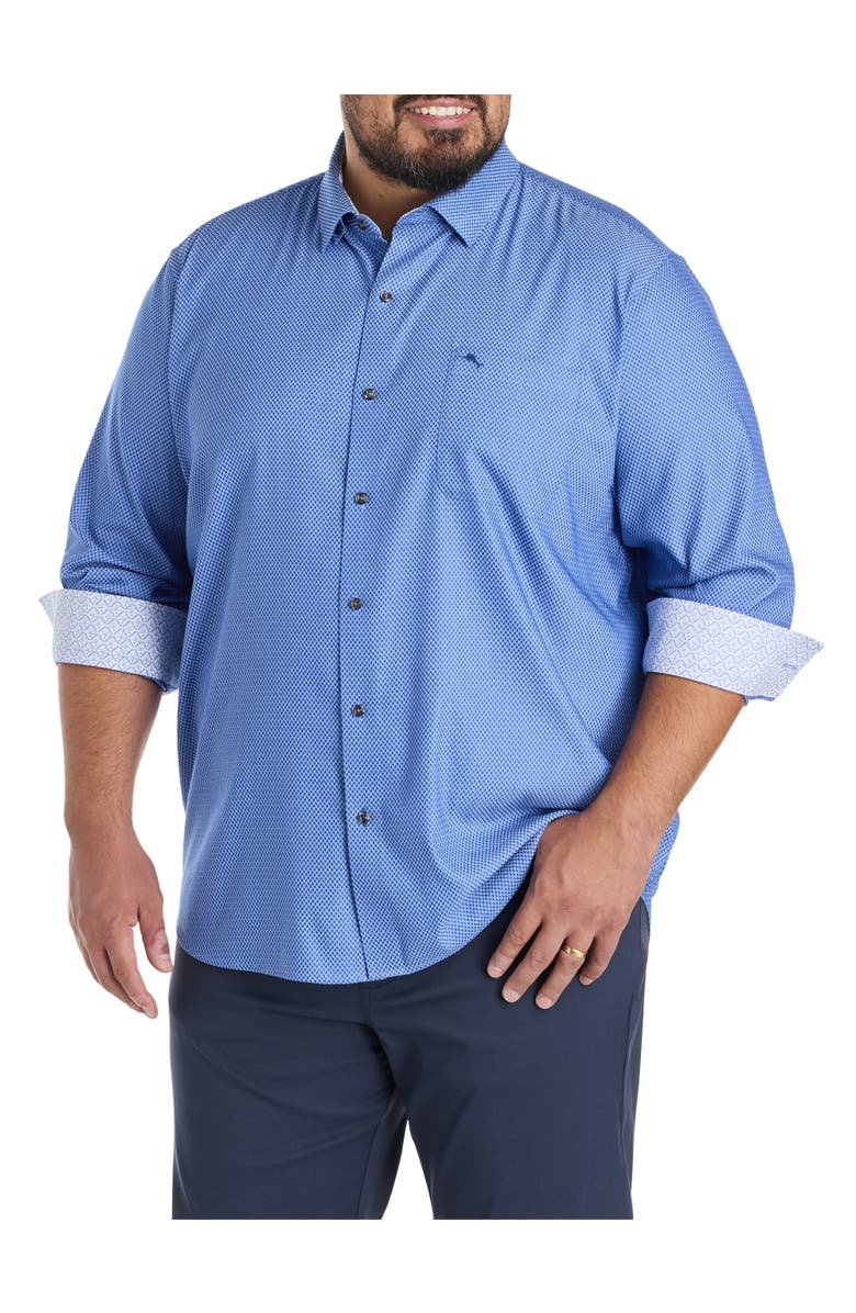 Tommy Bahama Big & Tall Sarasota Stretch Ventura Coast Sport Shirt, Main, color, Medium Blueberry