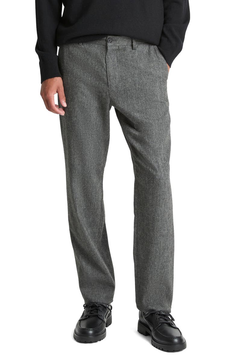 Vince Owen Athletic Fit Flat Front Mélange Dress Pants, Main, color, Medium Heather Grey