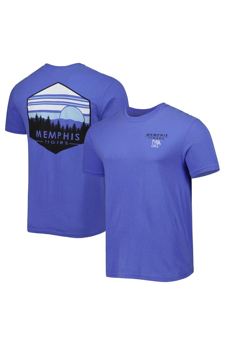 IMAGE ONE Men's Blue Memphis Tigers Landscape Shield T-Shirt, Alternate, color,