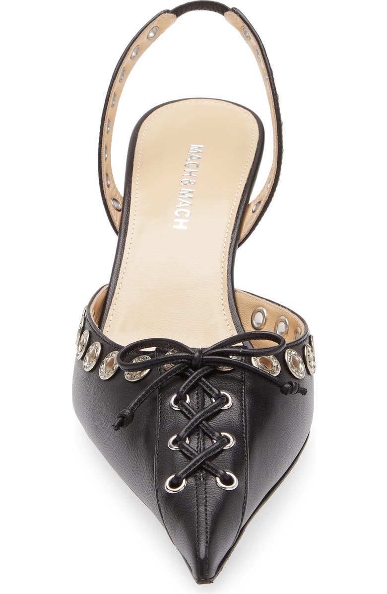 Mach & Mach Corset Crystal Embellished Pointed Toe Slingback Pump, Alternate, color, Black