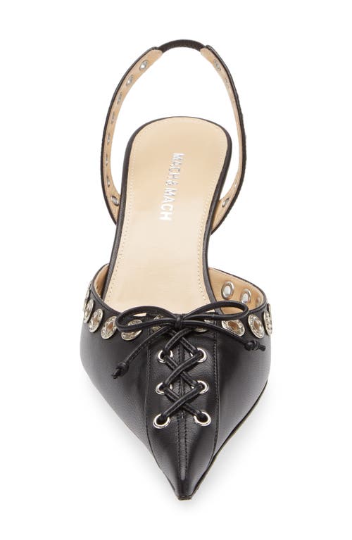 Mach&mach Crystalized Corset 65 Leather Slingback Pumps In Black