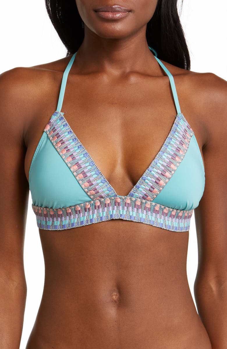 Becca Fiesta Embroidered Bikini Top, Main, color,